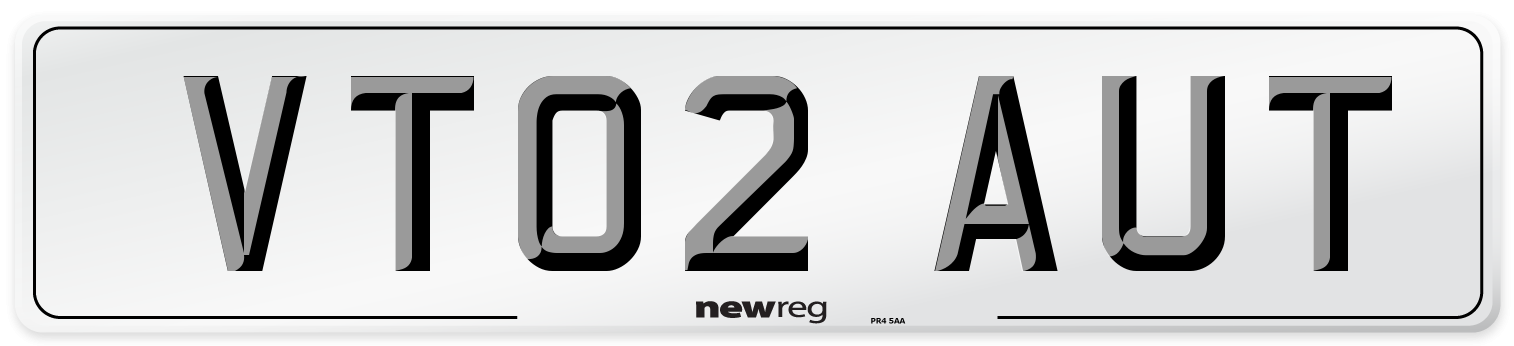VT02 AUT Number Plate from New Reg